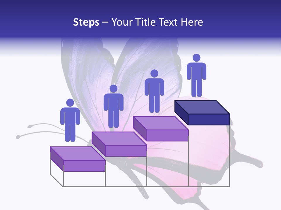 A Pink Butterfly With Purple Wings On A White Background PowerPoint Template