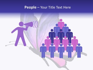 A Pink Butterfly With Purple Wings On A White Background PowerPoint Template