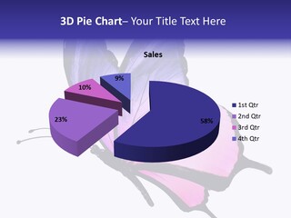 A Pink Butterfly With Purple Wings On A White Background PowerPoint Template