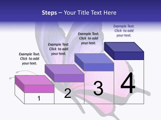 A Pink Butterfly With Purple Wings On A White Background PowerPoint Template