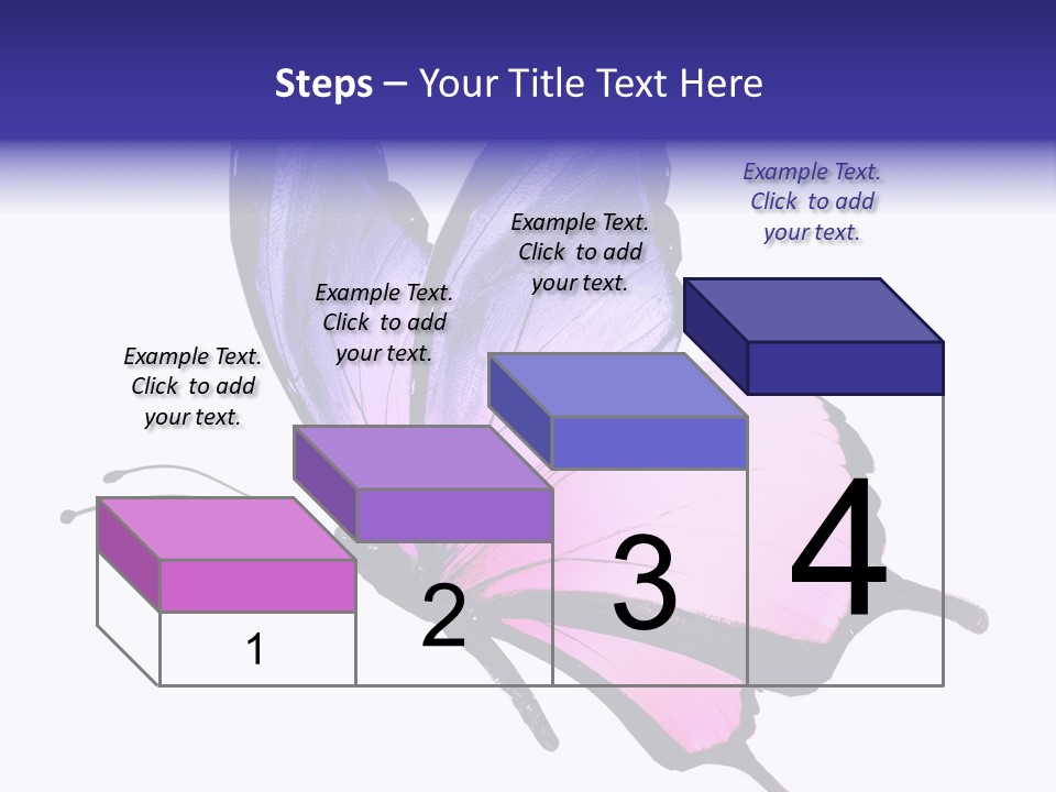 A Pink Butterfly With Purple Wings On A White Background PowerPoint Template