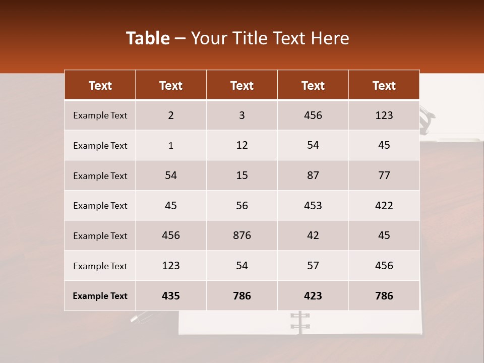 A Desk With A Notepad, Pen And A Cup Of Coffee PowerPoint Template