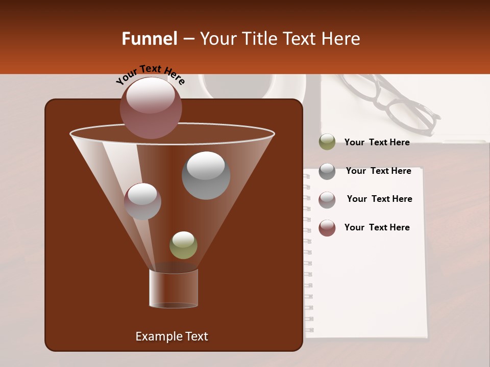 A Desk With A Notepad, Pen And A Cup Of Coffee PowerPoint Template