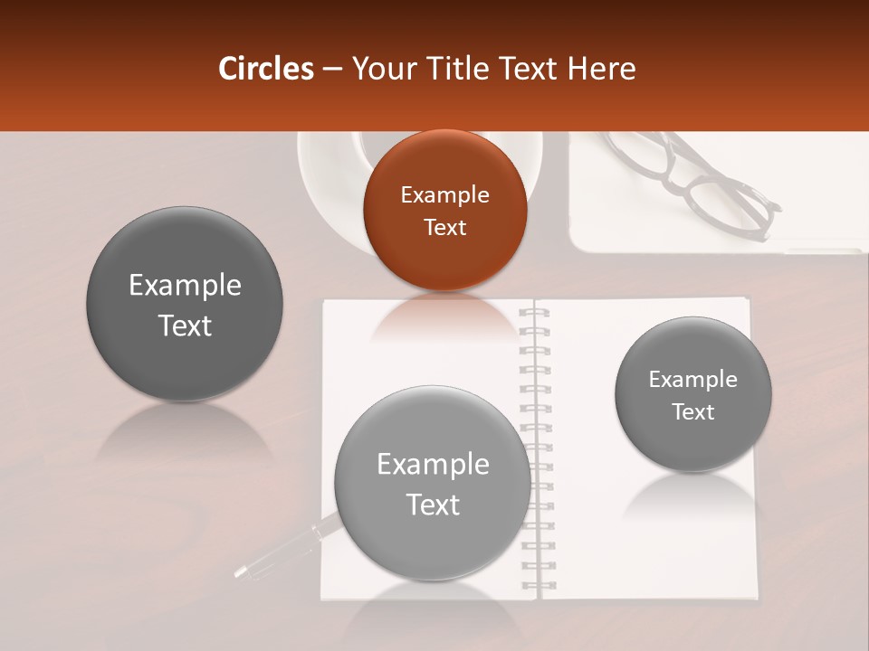 A Desk With A Notepad, Pen And A Cup Of Coffee PowerPoint Template