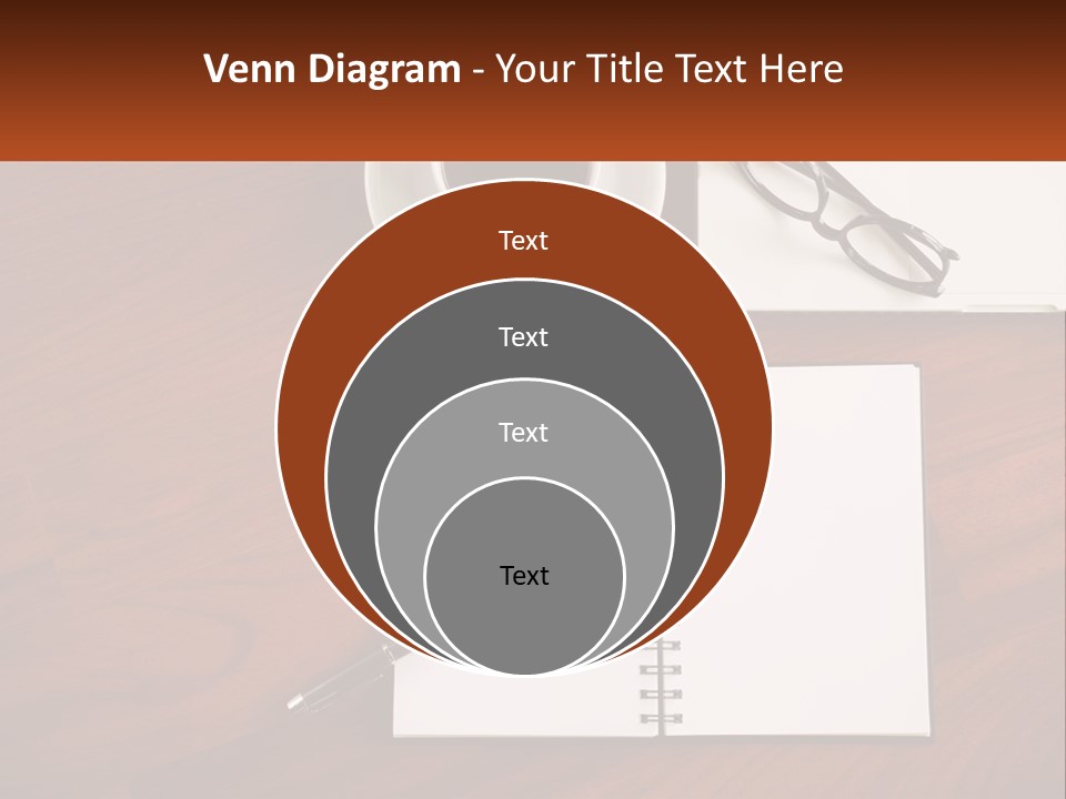 A Desk With A Notepad, Pen And A Cup Of Coffee PowerPoint Template