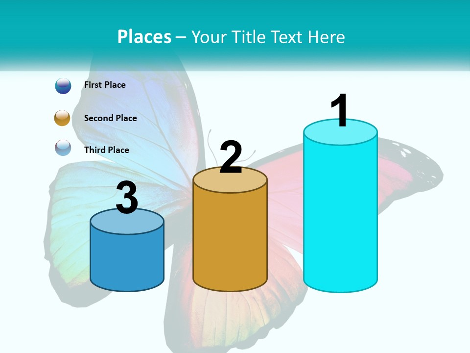 A Colorful Butterfly With A White Background PowerPoint Template