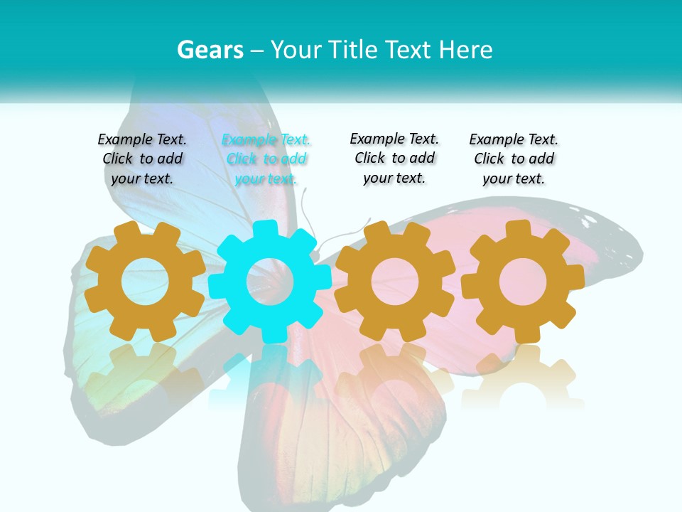 A Colorful Butterfly With A White Background PowerPoint Template