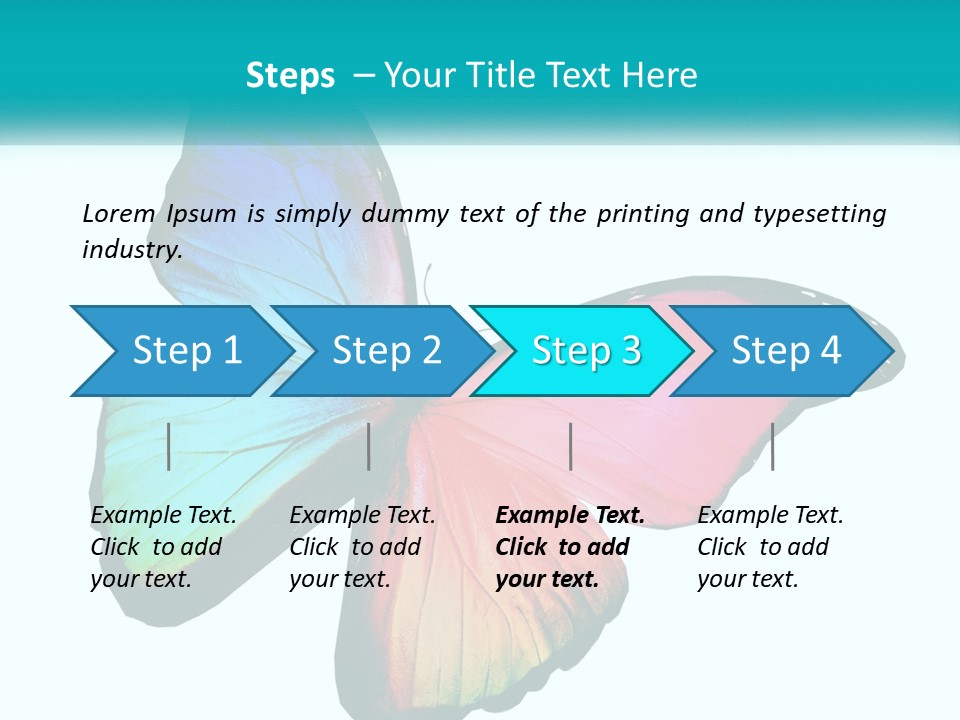 A Colorful Butterfly With A White Background PowerPoint Template