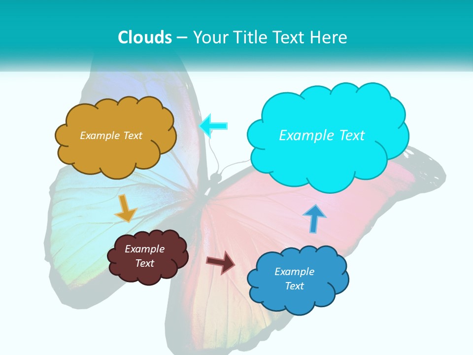 A Colorful Butterfly With A White Background PowerPoint Template