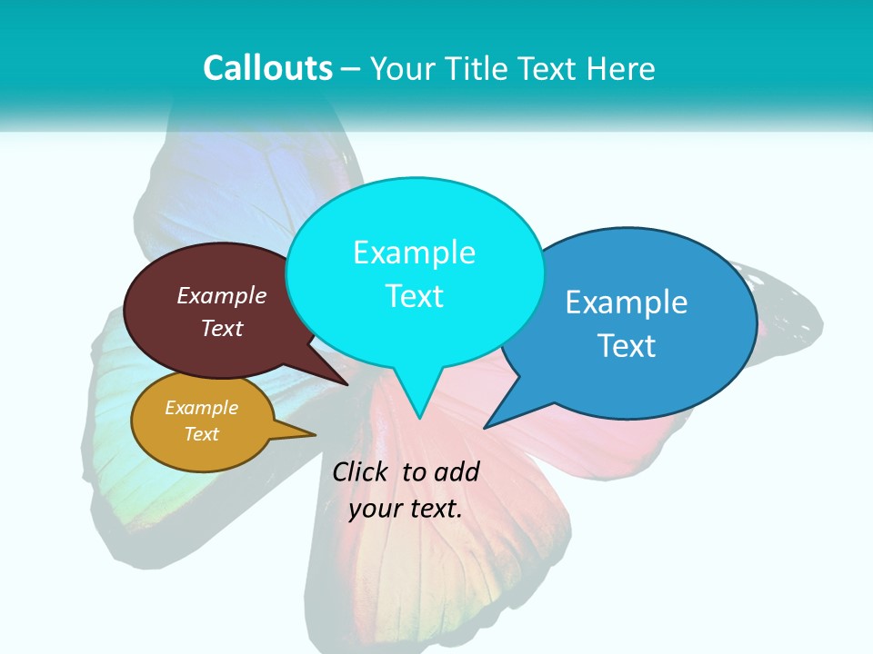 A Colorful Butterfly With A White Background PowerPoint Template