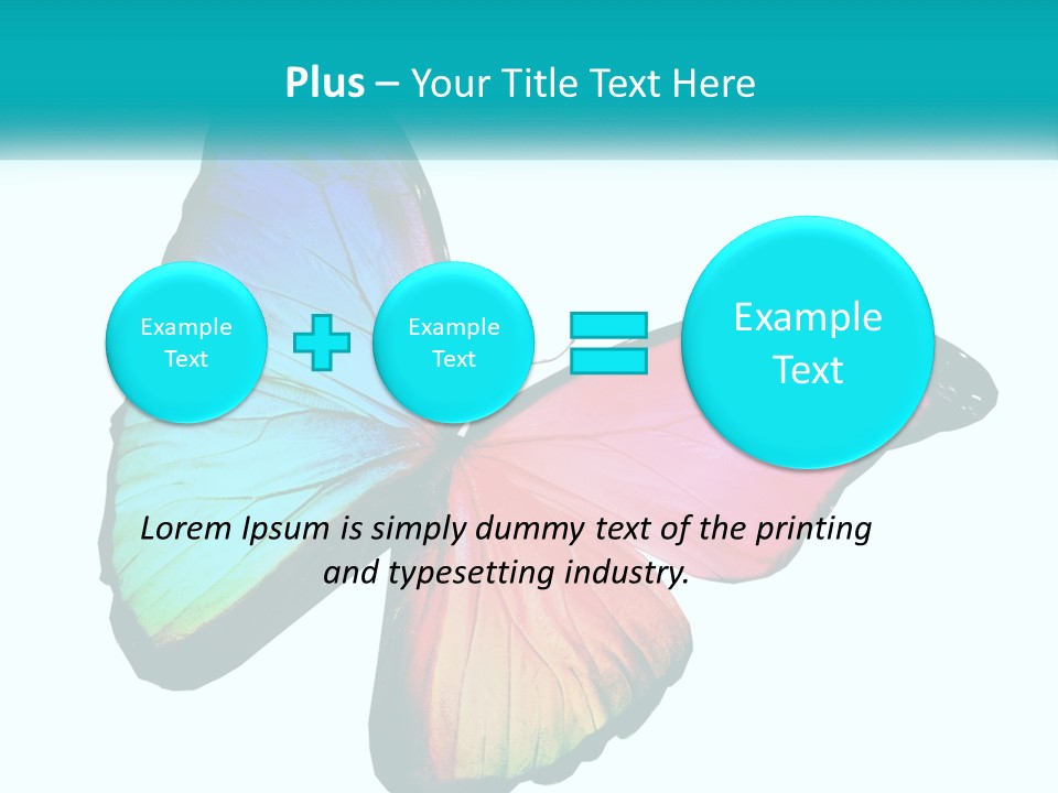 A Colorful Butterfly With A White Background PowerPoint Template