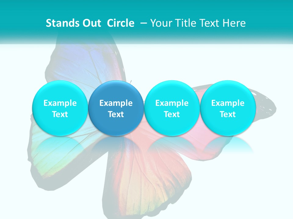 A Colorful Butterfly With A White Background PowerPoint Template