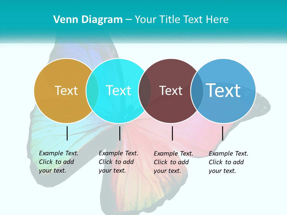 A Colorful Butterfly With A White Background PowerPoint Template