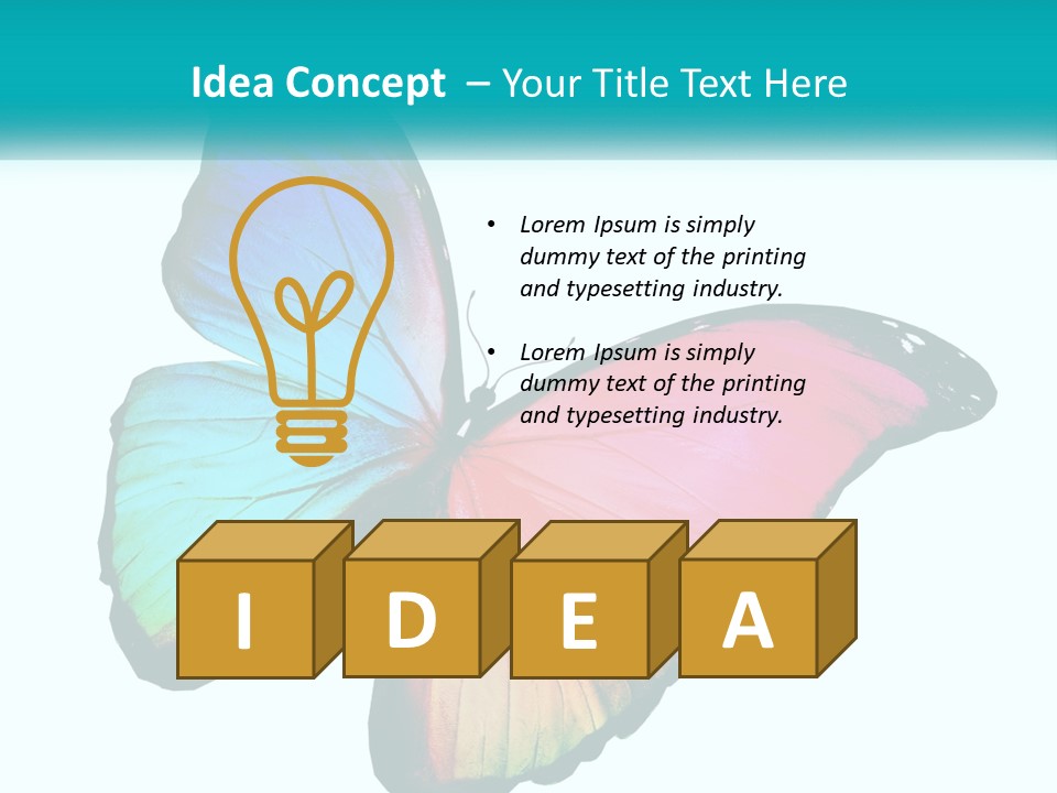 A Colorful Butterfly With A White Background PowerPoint Template