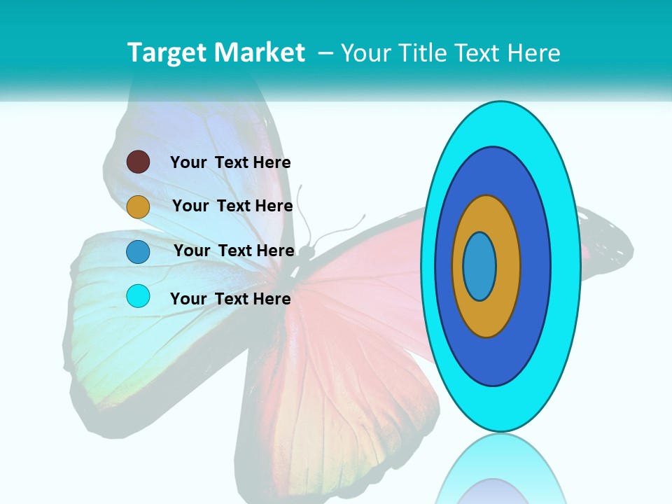 A Colorful Butterfly With A White Background PowerPoint Template