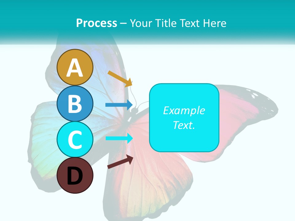 A Colorful Butterfly With A White Background PowerPoint Template