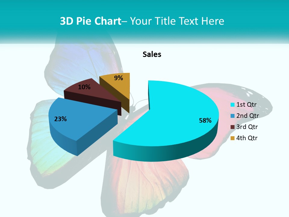 A Colorful Butterfly With A White Background PowerPoint Template