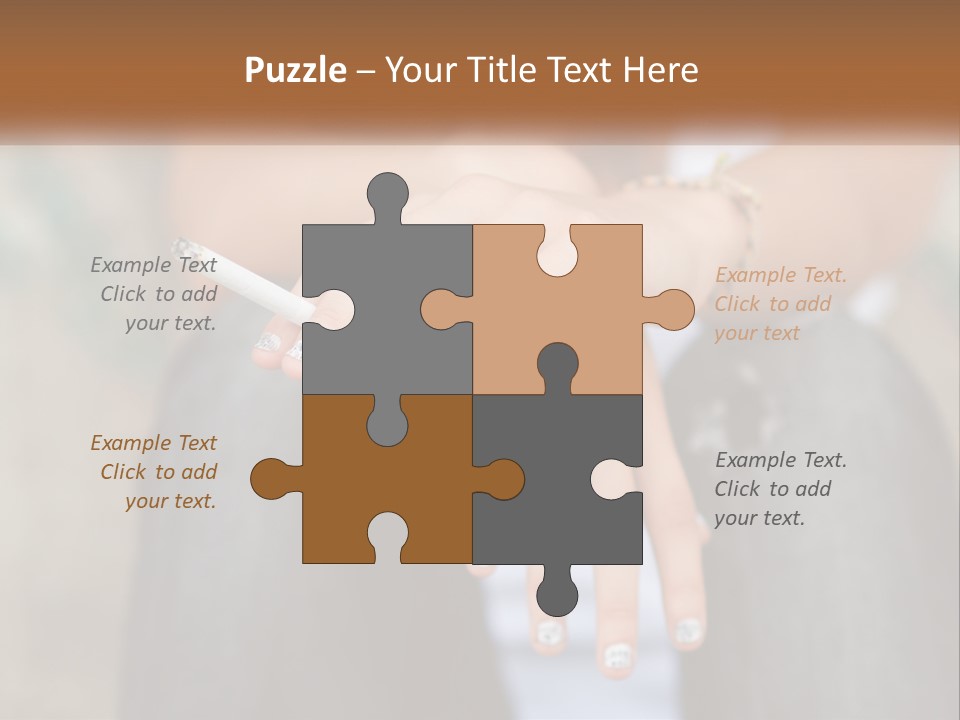 A Woman Holding A Cigarette In Her Hand PowerPoint Template