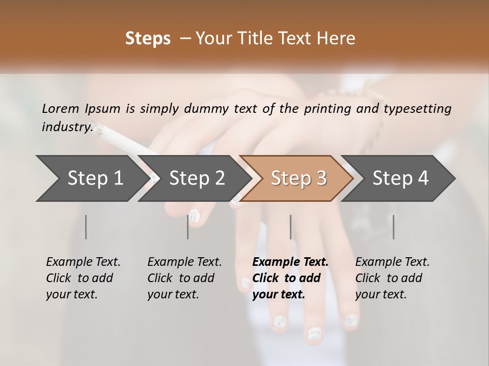 A Woman Holding A Cigarette In Her Hand PowerPoint Template