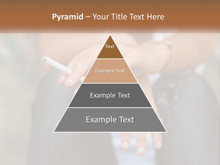 A Woman Holding A Cigarette In Her Hand PowerPoint Template