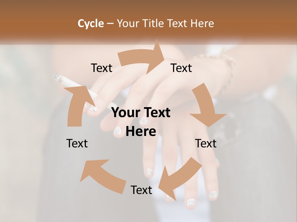 A Woman Holding A Cigarette In Her Hand PowerPoint Template