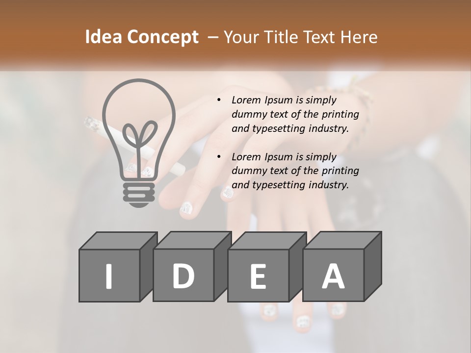 A Woman Holding A Cigarette In Her Hand PowerPoint Template