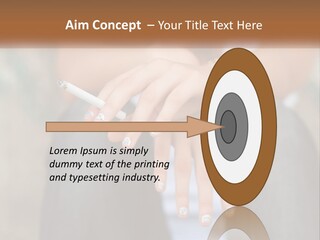 A Woman Holding A Cigarette In Her Hand PowerPoint Template