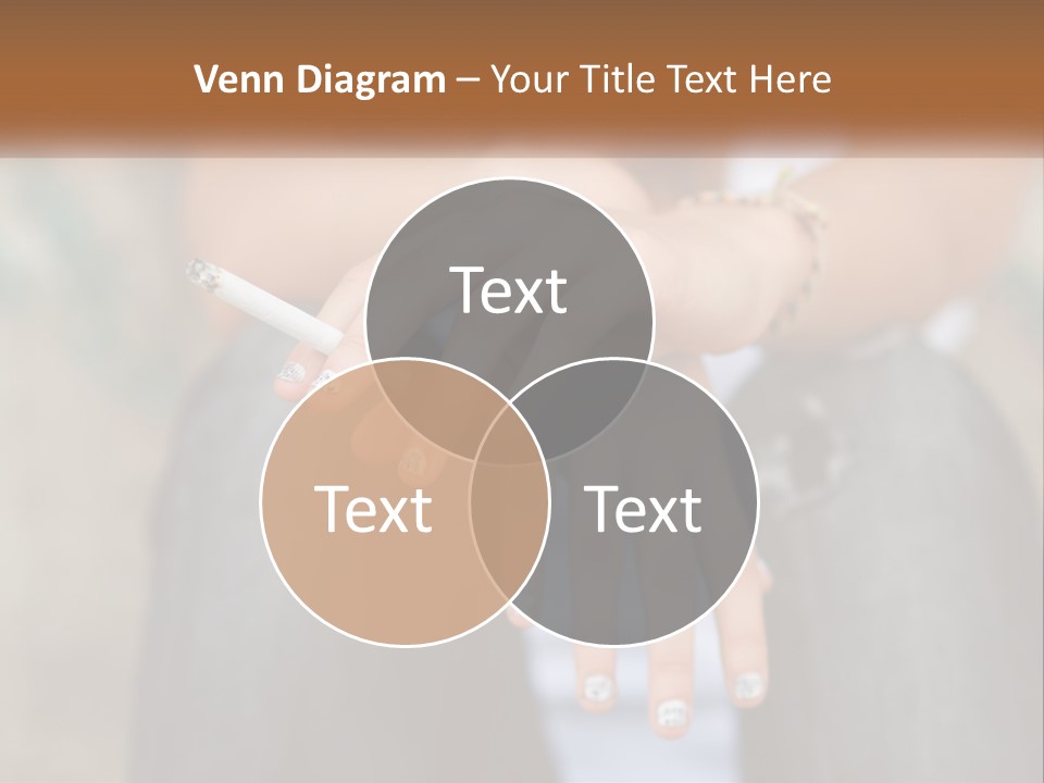 A Woman Holding A Cigarette In Her Hand PowerPoint Template