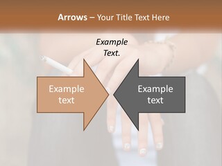 A Woman Holding A Cigarette In Her Hand PowerPoint Template