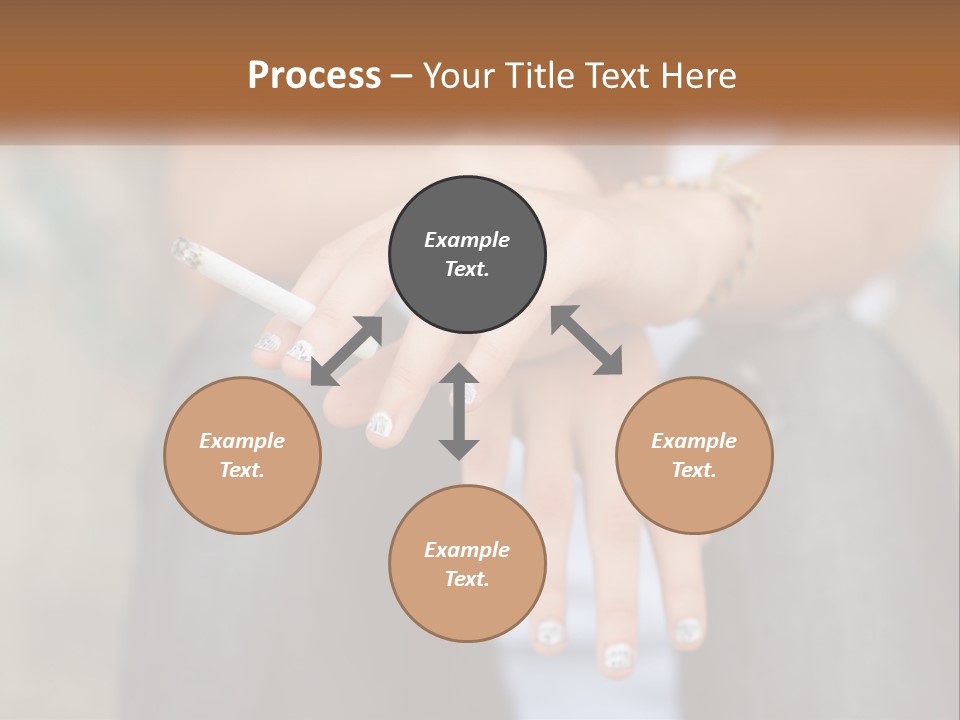 A Woman Holding A Cigarette In Her Hand PowerPoint Template