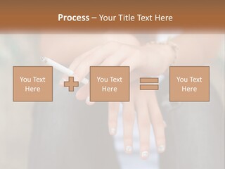 A Woman Holding A Cigarette In Her Hand PowerPoint Template