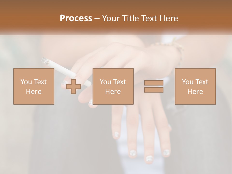 A Woman Holding A Cigarette In Her Hand PowerPoint Template