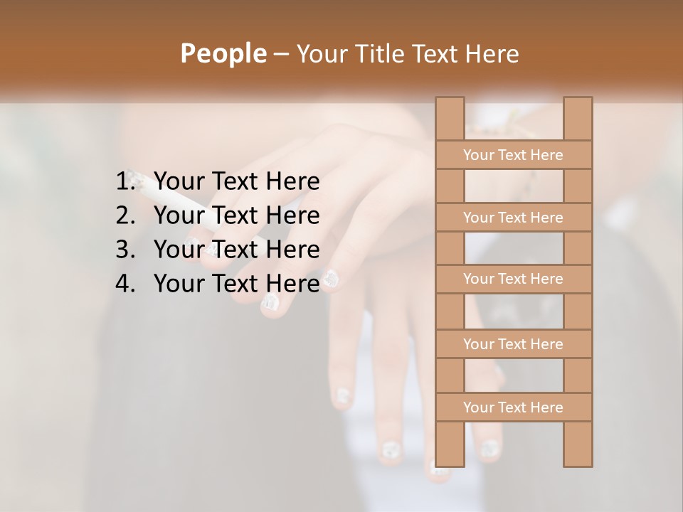 A Woman Holding A Cigarette In Her Hand PowerPoint Template