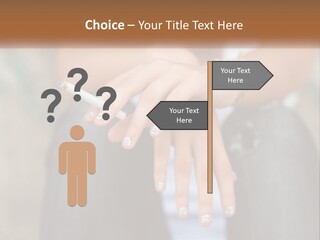 A Woman Holding A Cigarette In Her Hand PowerPoint Template