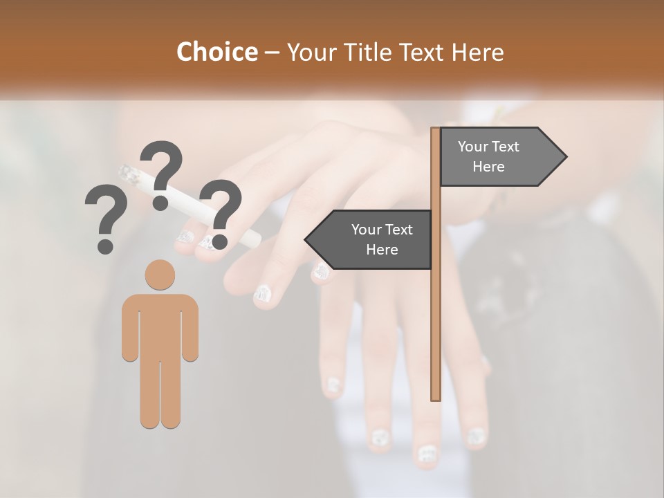 A Woman Holding A Cigarette In Her Hand PowerPoint Template