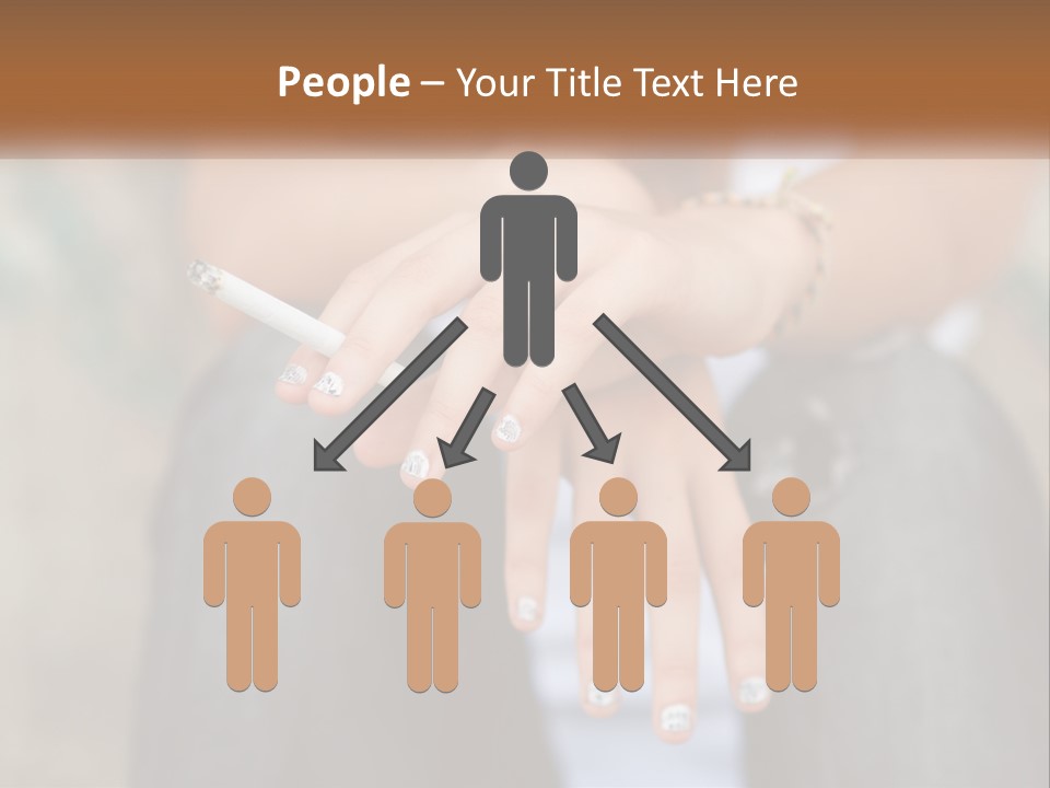 A Woman Holding A Cigarette In Her Hand PowerPoint Template