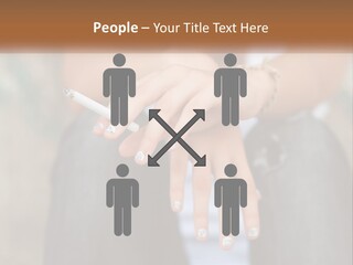 A Woman Holding A Cigarette In Her Hand PowerPoint Template
