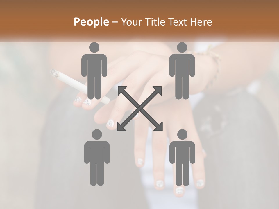 A Woman Holding A Cigarette In Her Hand PowerPoint Template