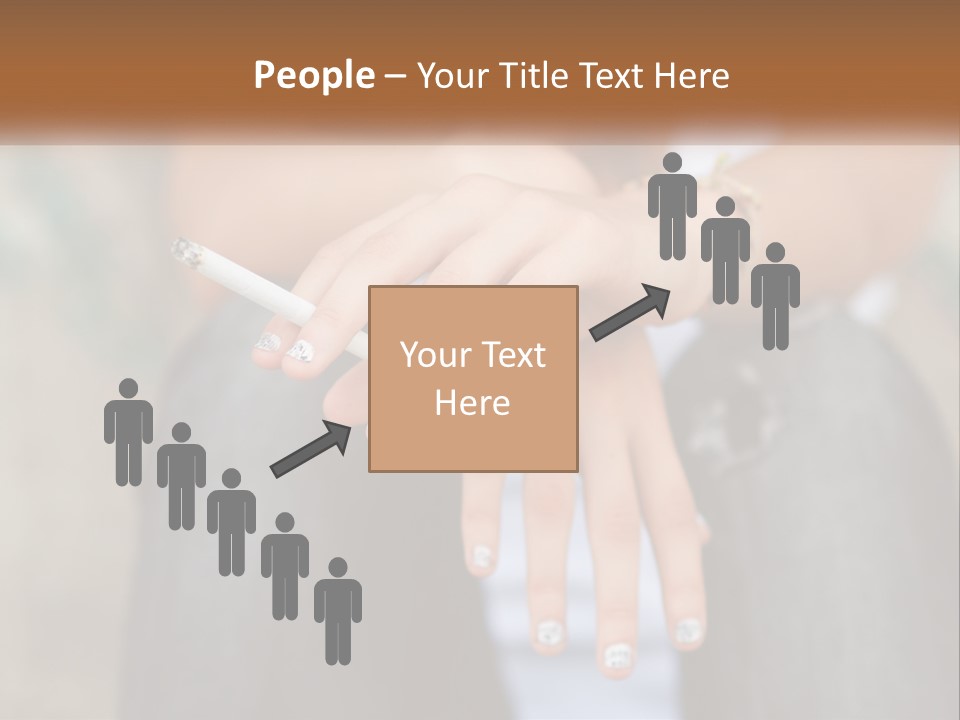 A Woman Holding A Cigarette In Her Hand PowerPoint Template