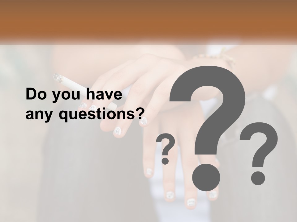 A Woman Holding A Cigarette In Her Hand PowerPoint Template