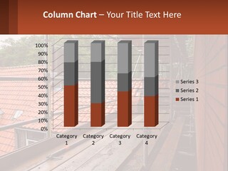 A Wooden Bench Sitting On Top Of A Roof PowerPoint Template