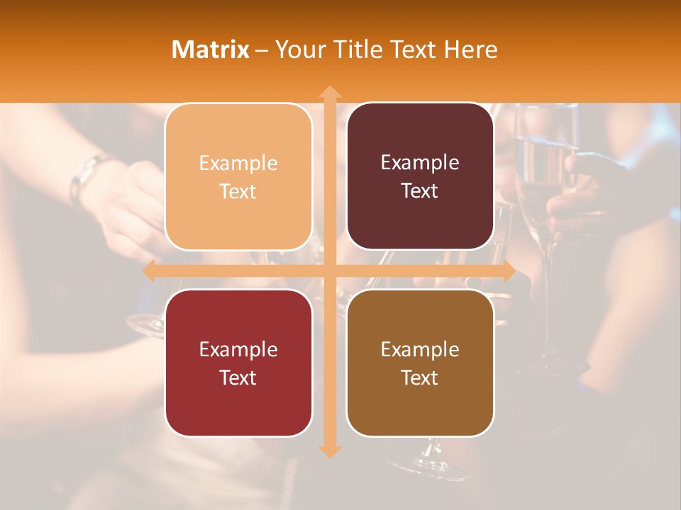 A Group Of People Holding Up Wine Glasses PowerPoint Template