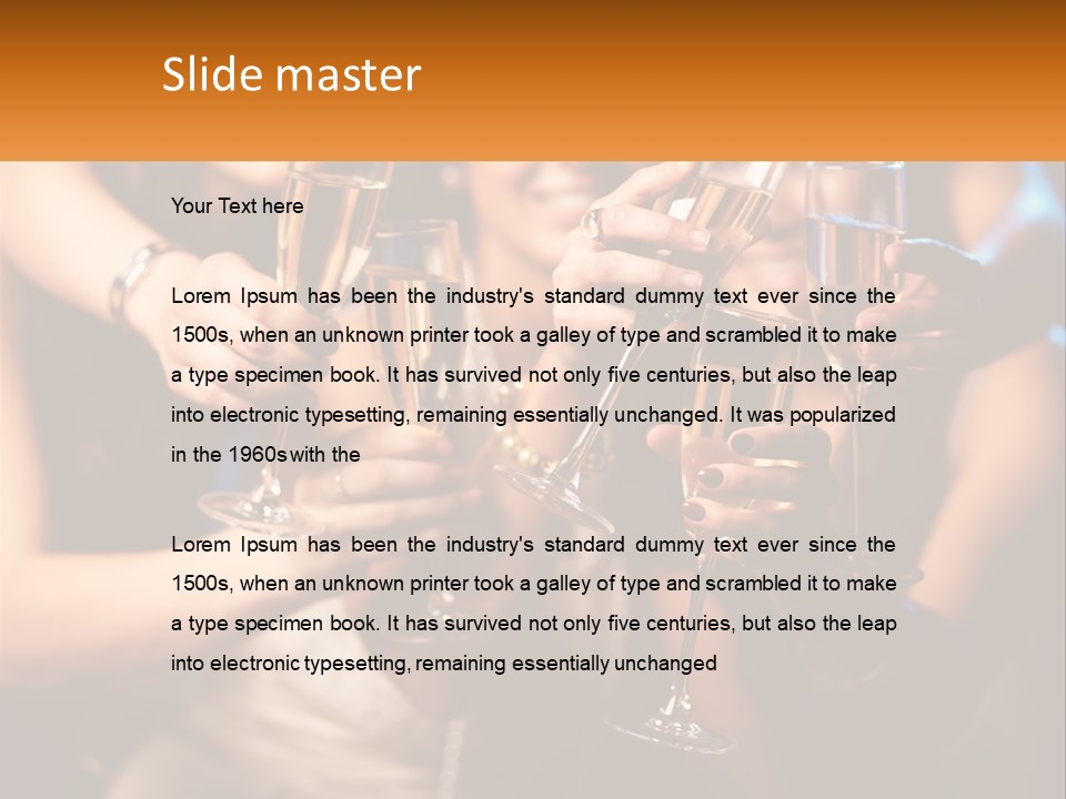 A Group Of People Holding Up Wine Glasses PowerPoint Template