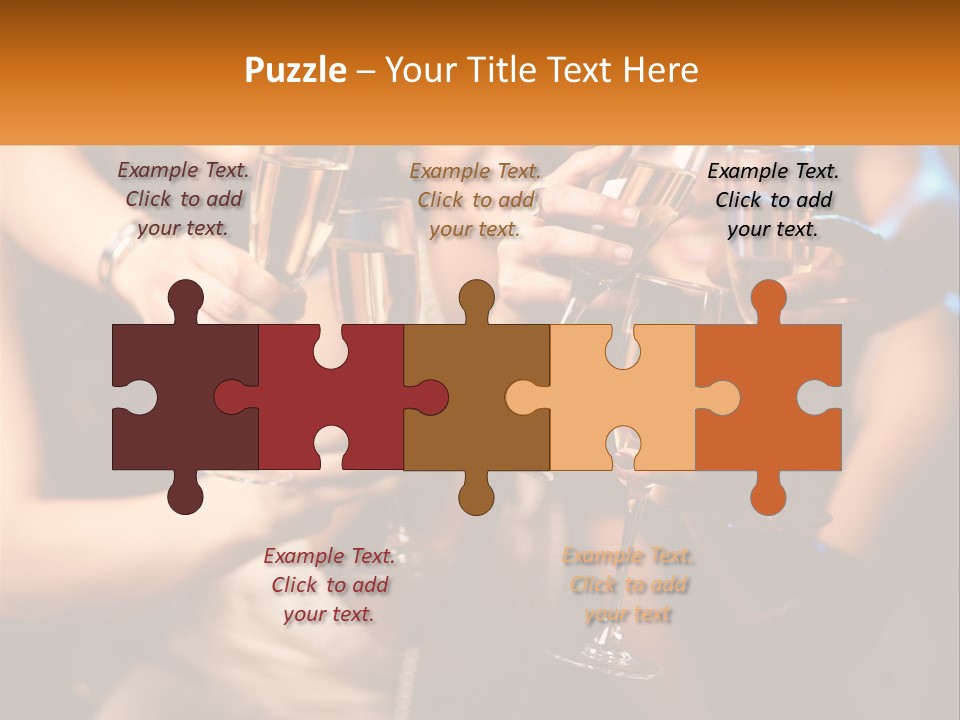 A Group Of People Holding Up Wine Glasses PowerPoint Template