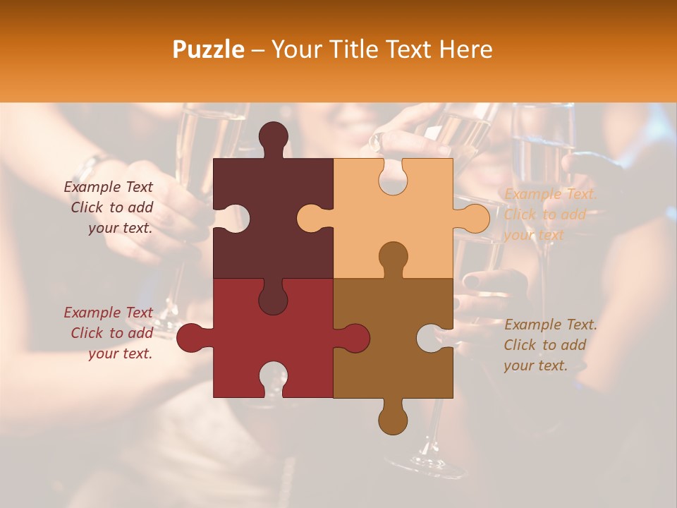 A Group Of People Holding Up Wine Glasses PowerPoint Template