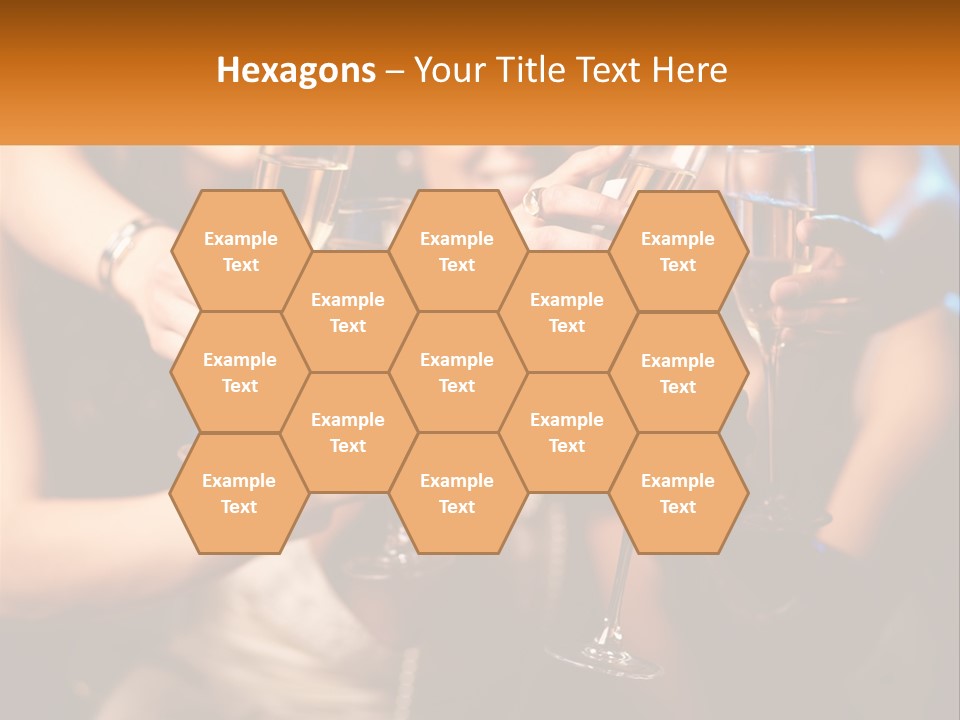 A Group Of People Holding Up Wine Glasses PowerPoint Template