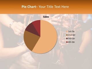 A Group Of People Holding Up Wine Glasses PowerPoint Template