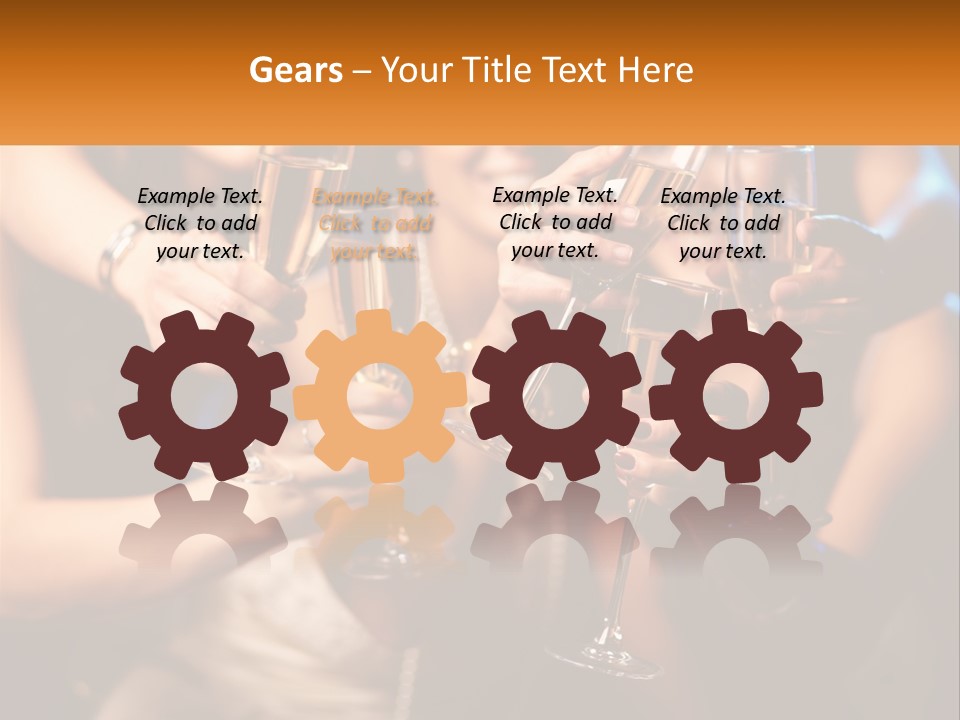 A Group Of People Holding Up Wine Glasses PowerPoint Template