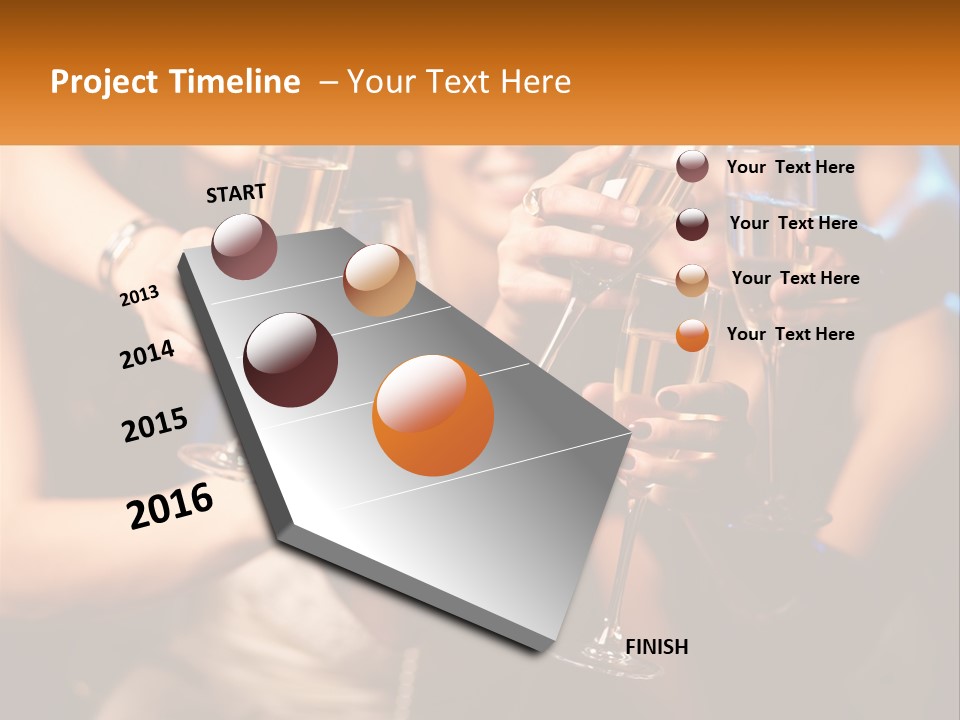 A Group Of People Holding Up Wine Glasses PowerPoint Template