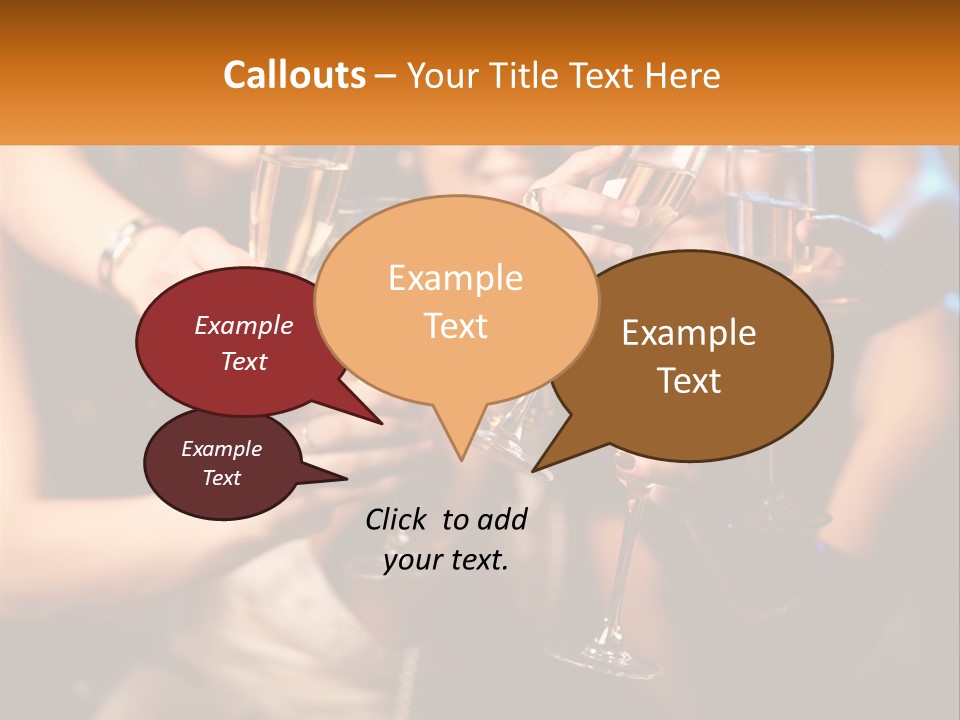 A Group Of People Holding Up Wine Glasses PowerPoint Template